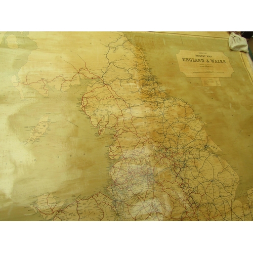 4191 - Official Railway map of England and Wales dated 1947 in rolled form, showing the big 4 before nation... 