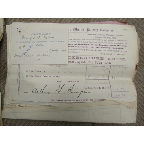 4197A - A box containing a large quantity of Debenture stock statements relating to railway employees from t... 