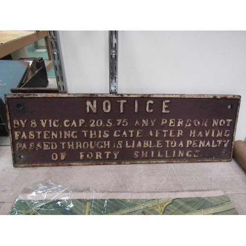 4205 - A cast iron GWR sign - Notice, 77.5 x 24.5cm