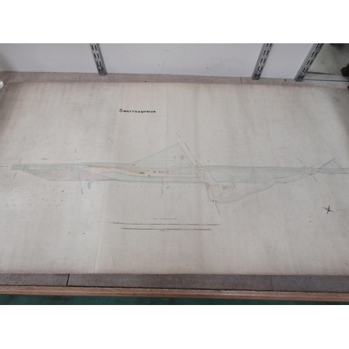 4206 - Two rolled original track and station plans for Emneth Norfolk, drawn 1921 and revised 1923, and Swa... 