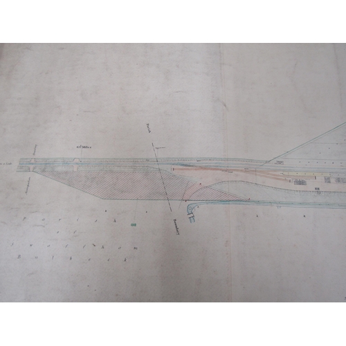 4206 - Two rolled original track and station plans for Emneth Norfolk, drawn 1921 and revised 1923, and Swa... 