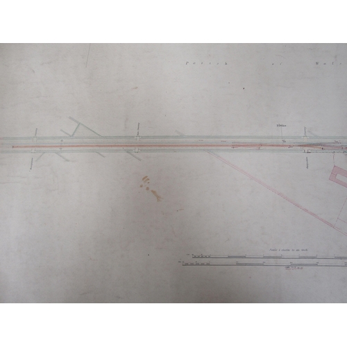 4206 - Two rolled original track and station plans for Emneth Norfolk, drawn 1921 and revised 1923, and Swa... 