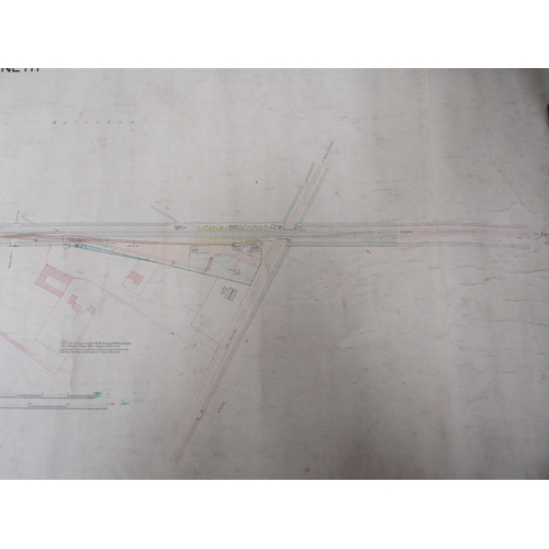 4206 - Two rolled original track and station plans for Emneth Norfolk, drawn 1921 and revised 1923, and Swa... 