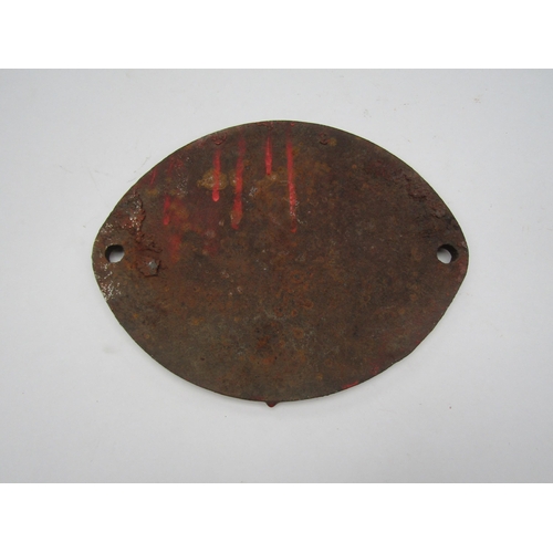 4077 - A cast iron wagon plate - Gross weight not to exceed 100 tons dated 1971