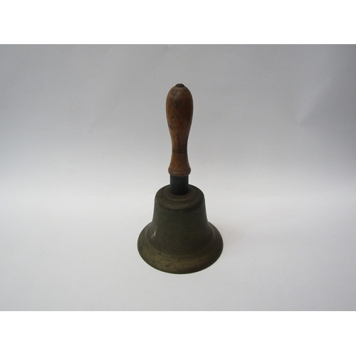 284 - A school brass hand bell, stamped 