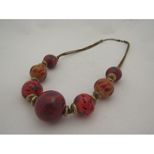 319 - A ceramic bead necklace