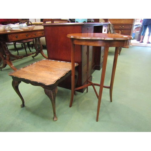 176 - An Edwardian shaped top occasional table and square topped coffee table (2)