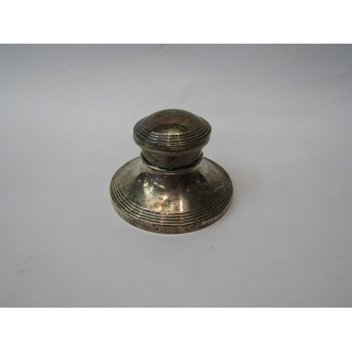 297 - A silver capstan inkwell a/f