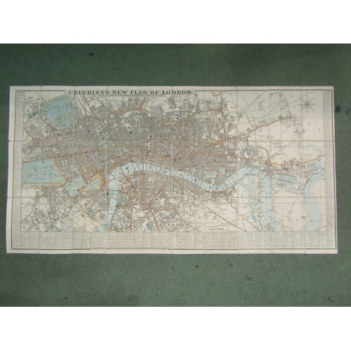 318 - 'Cruchley's New plan of London, with the East and West India Docks, 1841, engraved folding map, back... 