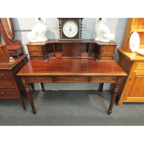 1047 - A late Victorian/Edwardian mahogany Mansion House desk with fitted structure of drawers, cupboard an... 