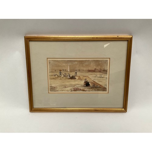 1101 - ELIZABETH DOYLE (Crimplesham Hall, Norfolk 1830/40): A watercolour depicting Fort on the Mersey, 12c... 