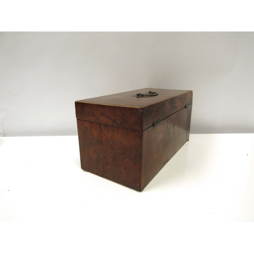 1177 - A 19th Century burr walnut tea caddy with twin box interior and mixing bowl space. 15cm x 30.5cm x 1... 