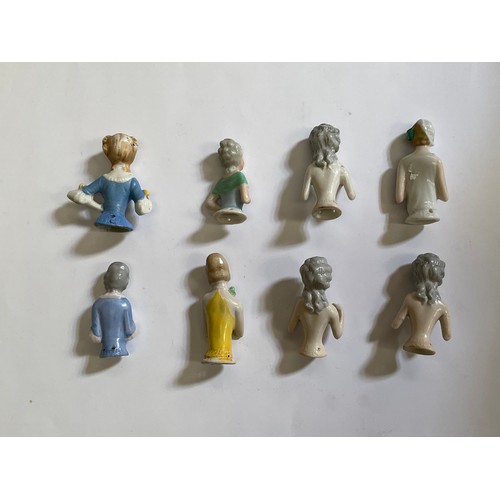 1282 - Eight glazed china half dolls and pin cushions including Deco Female   (R) £40