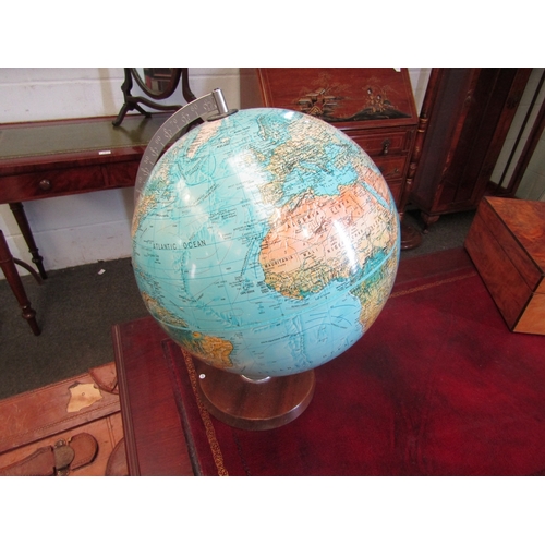 1334 - A mid-20th Century 30cm scan globe on single gimble