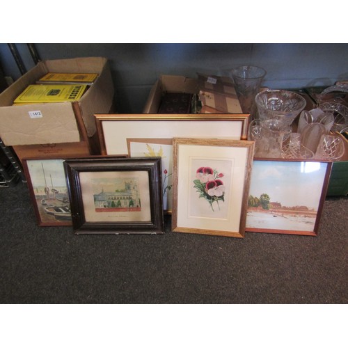 1412 - A collection of watercolours and prints including A. Faith Robinson etc. (5)