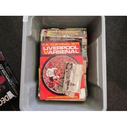 1484 - A box containing mostly vintage football magazines and programmes including Norwich in the late 70's