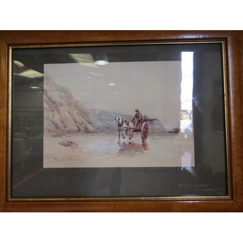 1008 - PARSON NORMAN: Two watercolours, one depicting sea at Aldeburgh, 25.5 x 37cm. and the other 'Carting... 