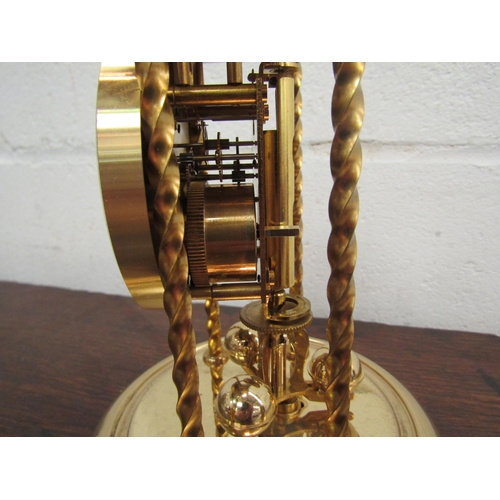 1023 - A modern brass and glass table lamp, a Kuma anniversary clock and twin light lamp (3)    (E) £10-15