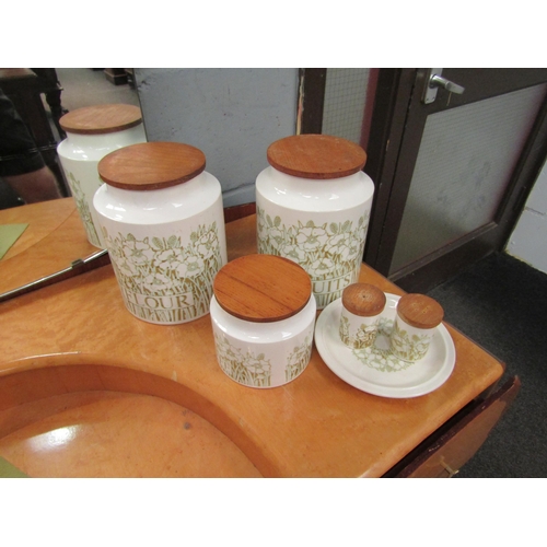 1035 - A set of Hornsea 'Fleur' storage jars and related (9)