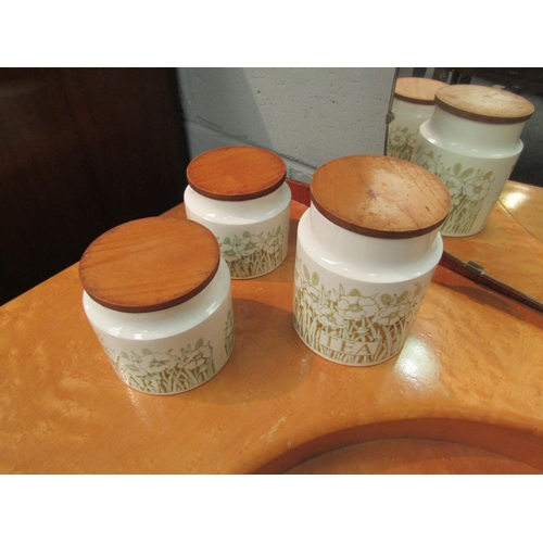 1035 - A set of Hornsea 'Fleur' storage jars and related (9)