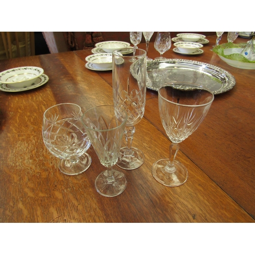 1138 - Mixed crystal glasses including wine, champagne, brandy, etc   (E) £15-20