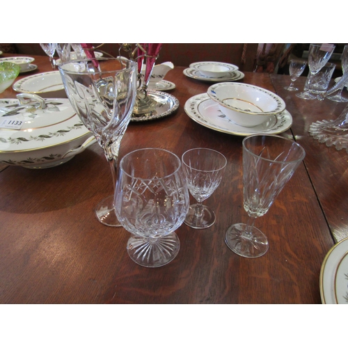 1138 - Mixed crystal glasses including wine, champagne, brandy, etc   (E) £15-20