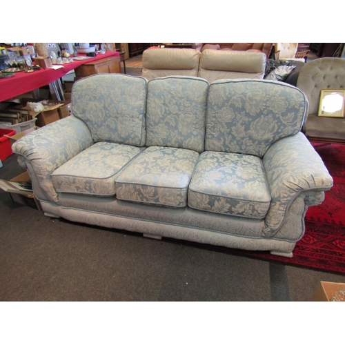 1152 - A classic style suite of furniture comprising of two three-seater sofas and a two seater sofa, rope ... 