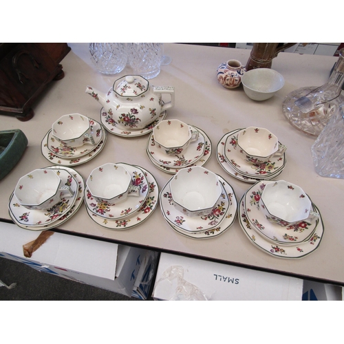 1164 - A Royal Doulton 'Old Leeds Spray' six place part tea set