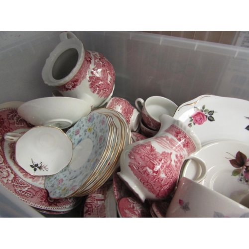 1203 - Two boxes of mixed chinaware, blue and white 