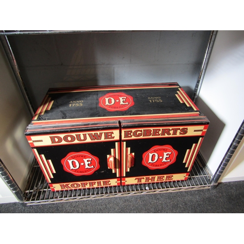 1240 - A large Douwe Egberts shop display tin with opening doors to front, 61 x 38 x 31cms