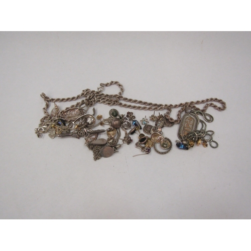 1294 - A quantity of silver jewellery including brooch, necklaces, earrings. Ingot pendant