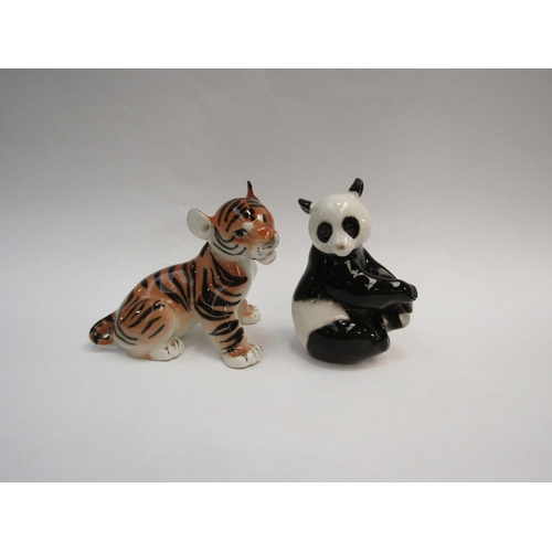 1327 - A USSR figure of seated tiger and a USSR figure of a panda (2)