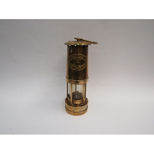 1331 - A brass E. Thomas & Williams Ltd, Aberdare, Wales miner's lamp