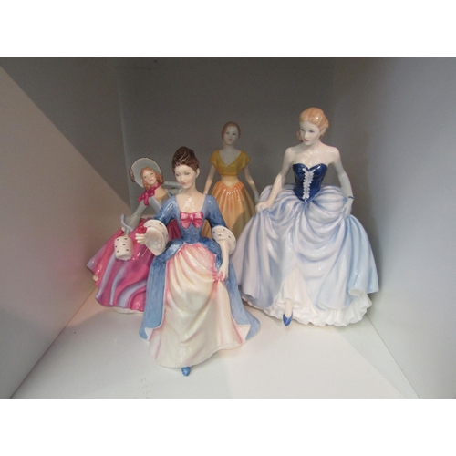 1347 - Four modern Royal Doulton figures, Autumn Breeze, Happy Birthday, Valerie and Susan, circa 2004