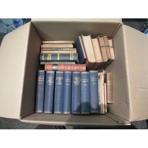 1407 - Two boxes of mixed books including Charles Dickens