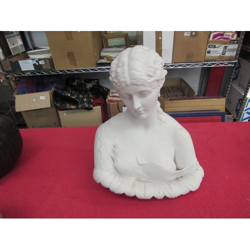 1452 - A Parian Ware bust of a classical figure, 22cm high