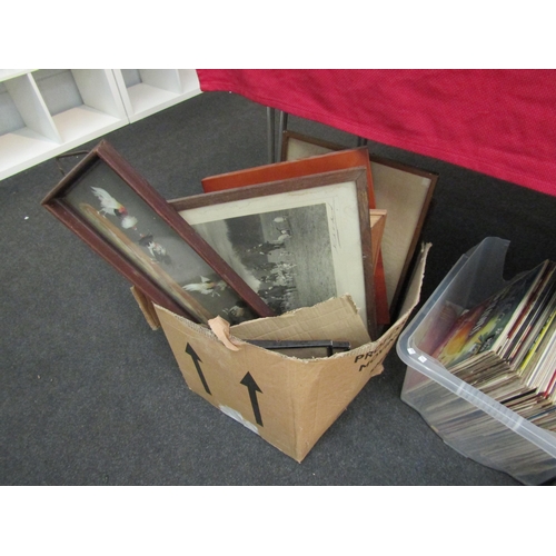 1487 - A box of assorted pictures and prints