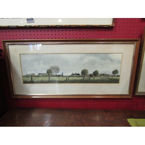 4030 - SYD WALKER: Rural landscape watercolour depicting farm Drum of Dun, Montrose, Angus, Scotland. Frame... 