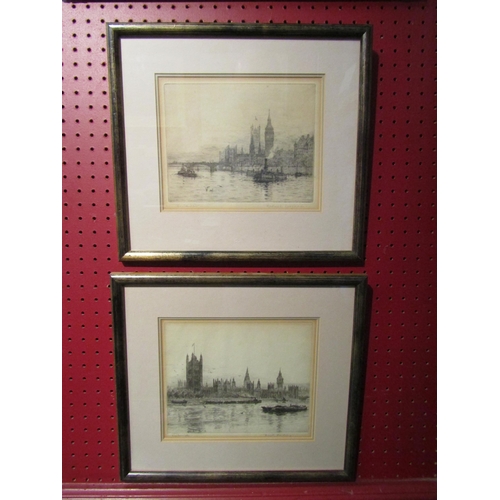 4074 - Two etchings depicting Westminster, Rowland Langmaid 15cm x 20cm and Frank Harding 16.5cm x 20cm, bo... 