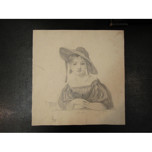 4107 - A folio of pencil drawings including examples dated 1830/40's, Church and still life studies