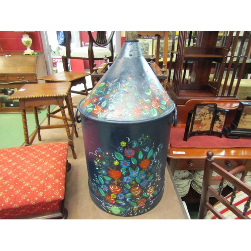 4205 - A painted bargeware style container marked  BRCM, 67cm tall