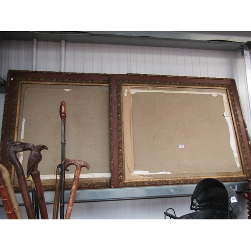 2051 - A pair of Edwardian oak and gesso frames, 104 x 85cm