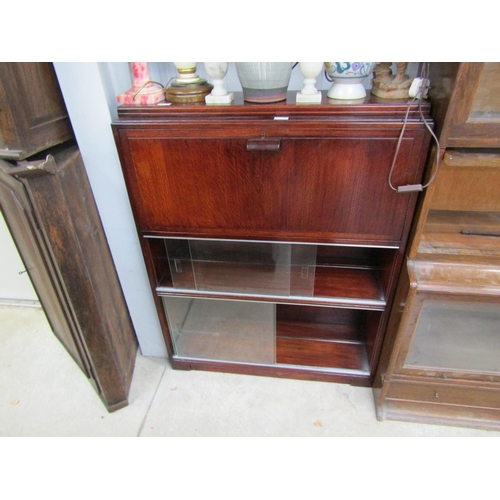 2184 - A mid 20th Century retro students desk with glazed sliding door base    (E) £15-25