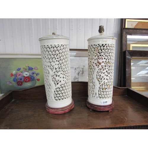 2188 - A pair of Oriental ceramic lamps a/f    (R) £10