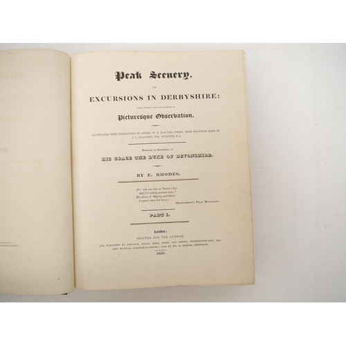1049 - Ebenezer Rhodes: 'Peak Scenery, or Excursions in Derbyshire', London, Longman et al, 1818-1823, 4 vo... 