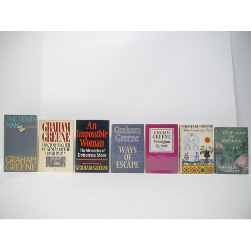 1241 - Graham Greene, 7 titles: 'Travels With My Aunt', London, Bodley Head, 1969, 1st edition, original cl... 