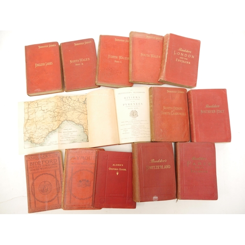 1208 - Small collection of guide books, including Cook's Traveller's Handbook Riviera and Pyrenees, 1912, f... 