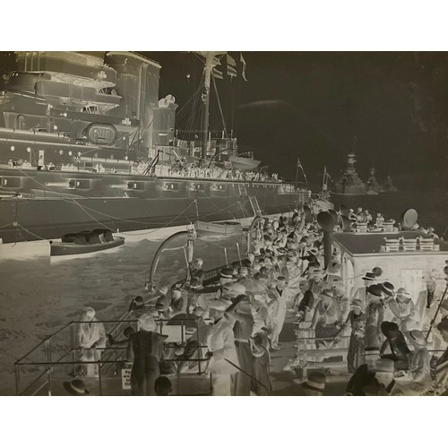 5100 - A collection of glass negatives of naval themes including Fleet Review 1911, Bulwark, K-Class submar... 