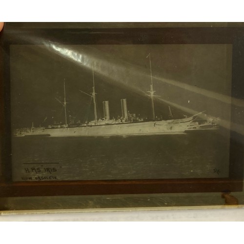 5100 - A collection of glass negatives of naval themes including Fleet Review 1911, Bulwark, K-Class submar... 