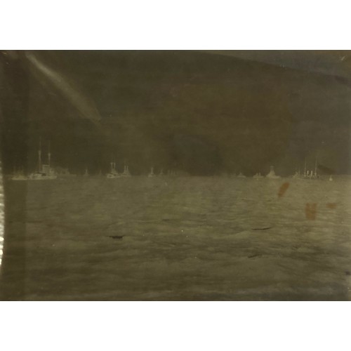 5100 - A collection of glass negatives of naval themes including Fleet Review 1911, Bulwark, K-Class submar... 